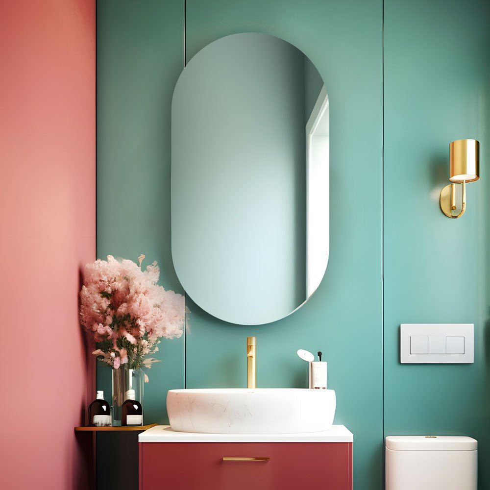 Specchio da bagno ovale retroilluminato reversibile OLIVIA 3