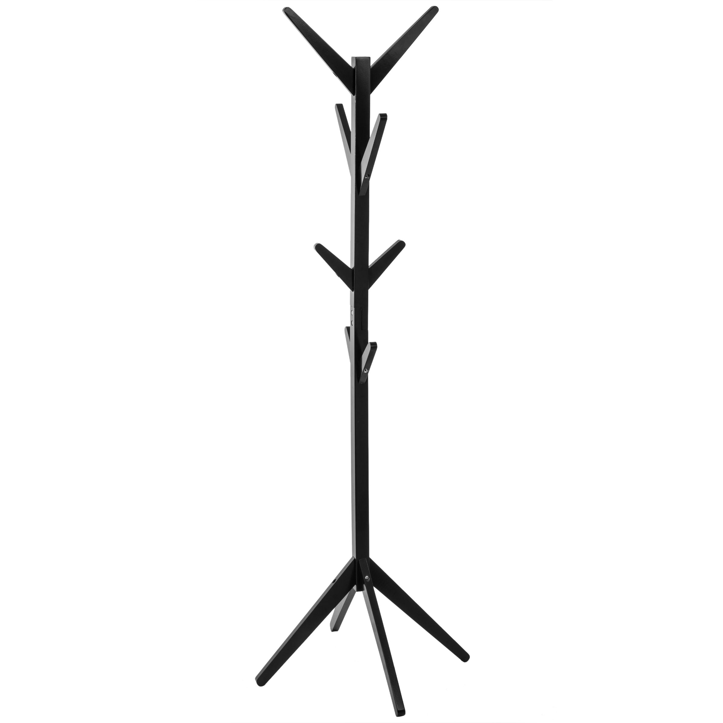 Appendiabiti Wood  In metallo, 2 colori disponibili, 8 ganci, altezza 178 centimetri.