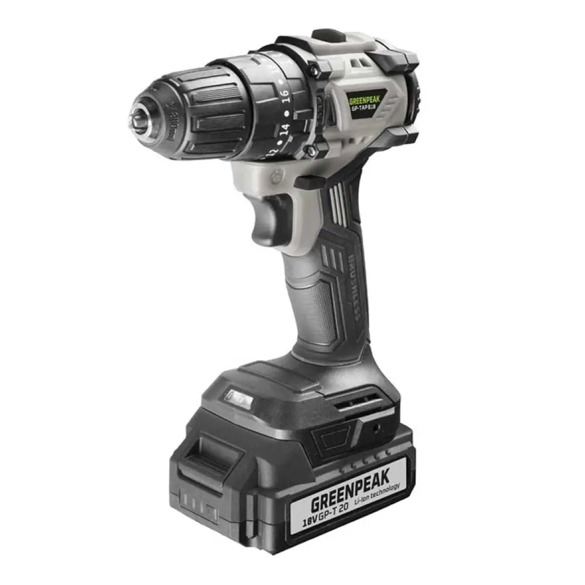 Trapano Avvitatore a Percussione Brushless 18V 50 Nm con Batteria 2Ah e Caricabatterie