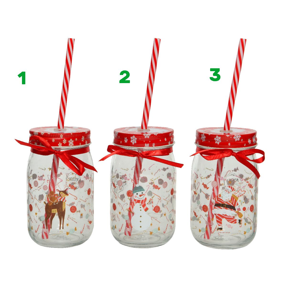 Barattolo vetro trasparente natale