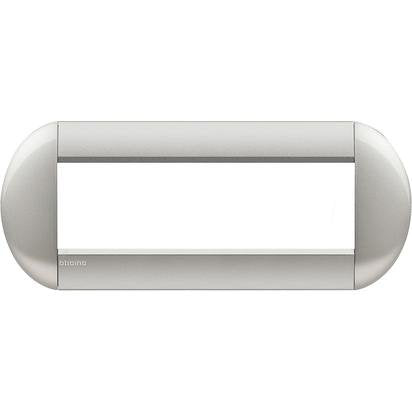 BTicino Livinglight Placca, 7 Moduli, Grigio Tech