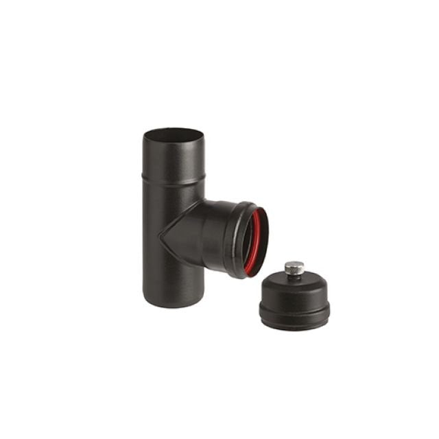 RACCORDO A T" PORCELLANATO NERO OPACO 80 MM 90 ¬¨?