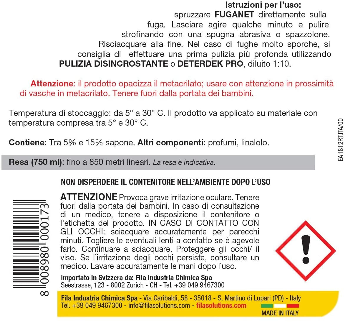 Detergente per le fughe Fuganet FILA 750ml
