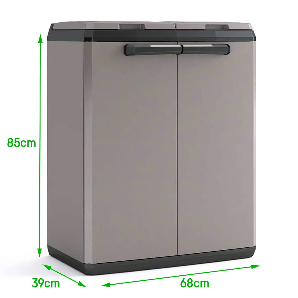Armadio in resina mobile pattumiera raccolta differenziata keter 68x39x85 4