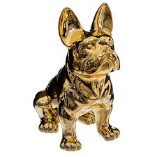 Statuetta bulldog in ceramica da H.12 cm