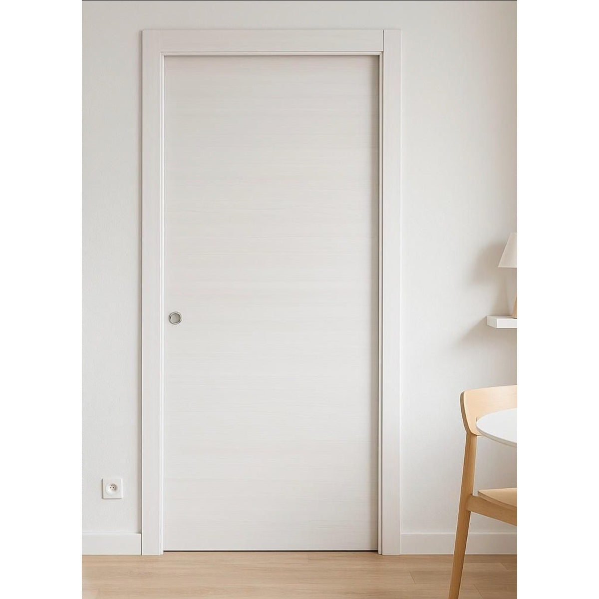 Porta Scorrevole Micro Acero Neve 1