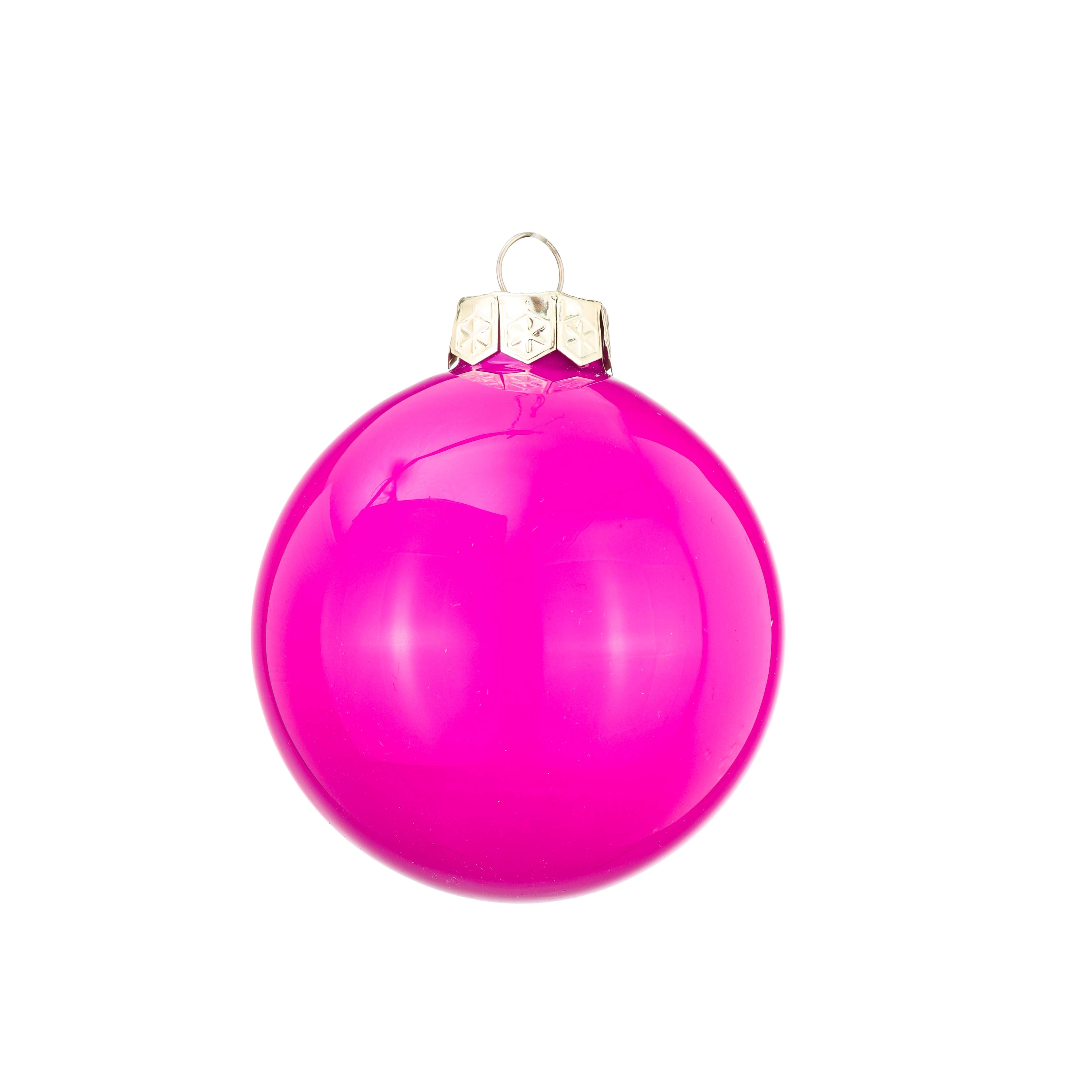 Box 36 sfere in vetro magenta