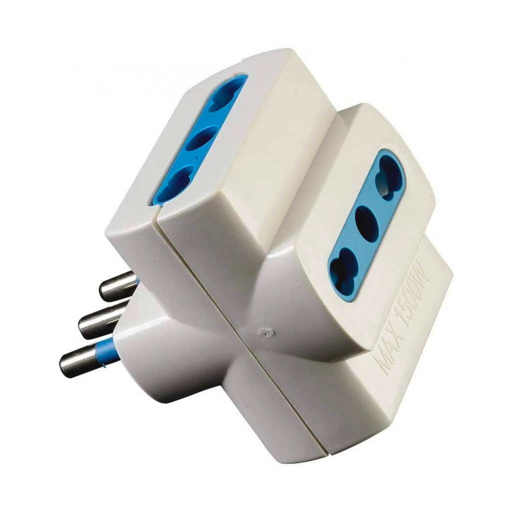Adattatore triplo bianco 10A
