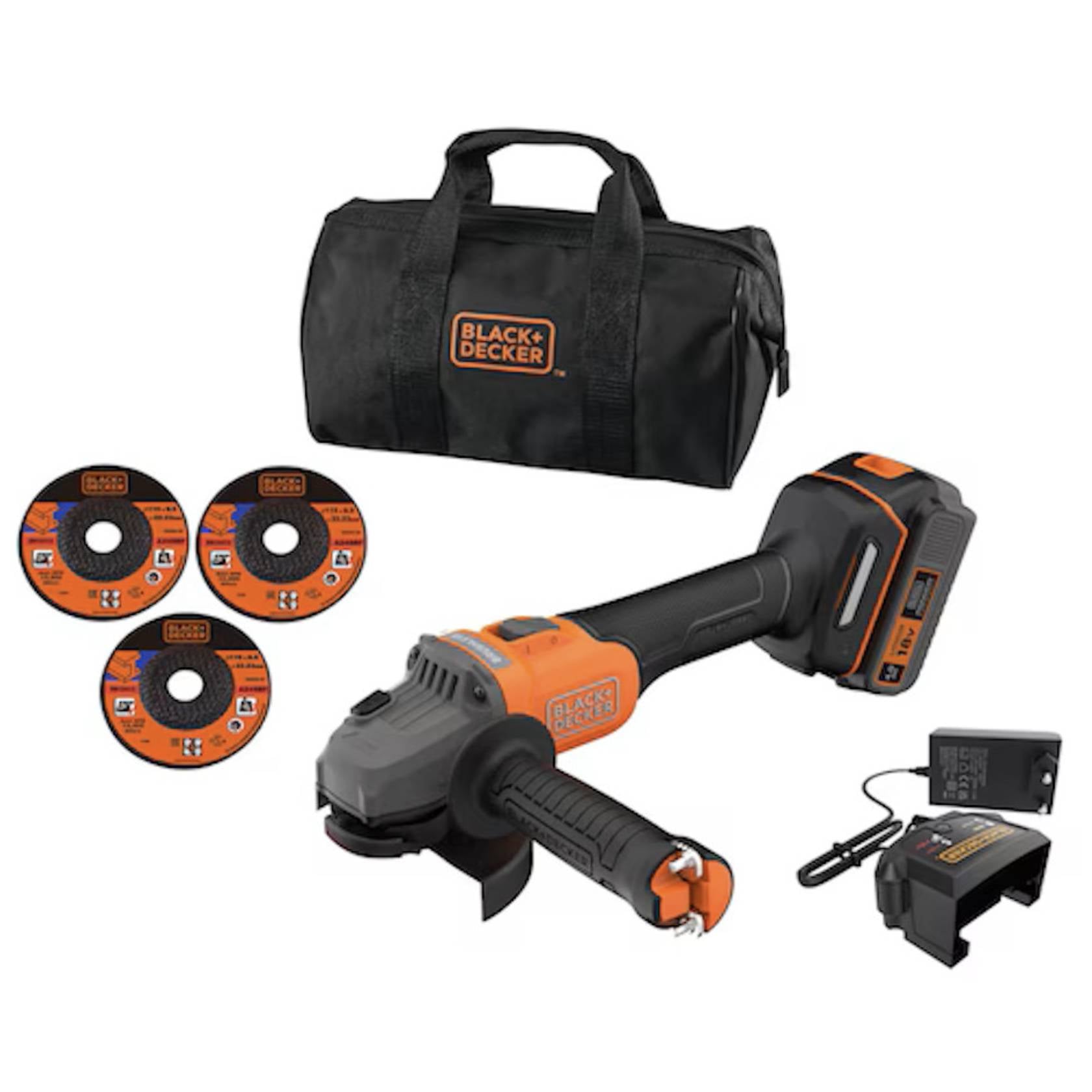 Smerigliatrice angolare 18V Brushless Black+Decker BCG6L8F1S-QW
