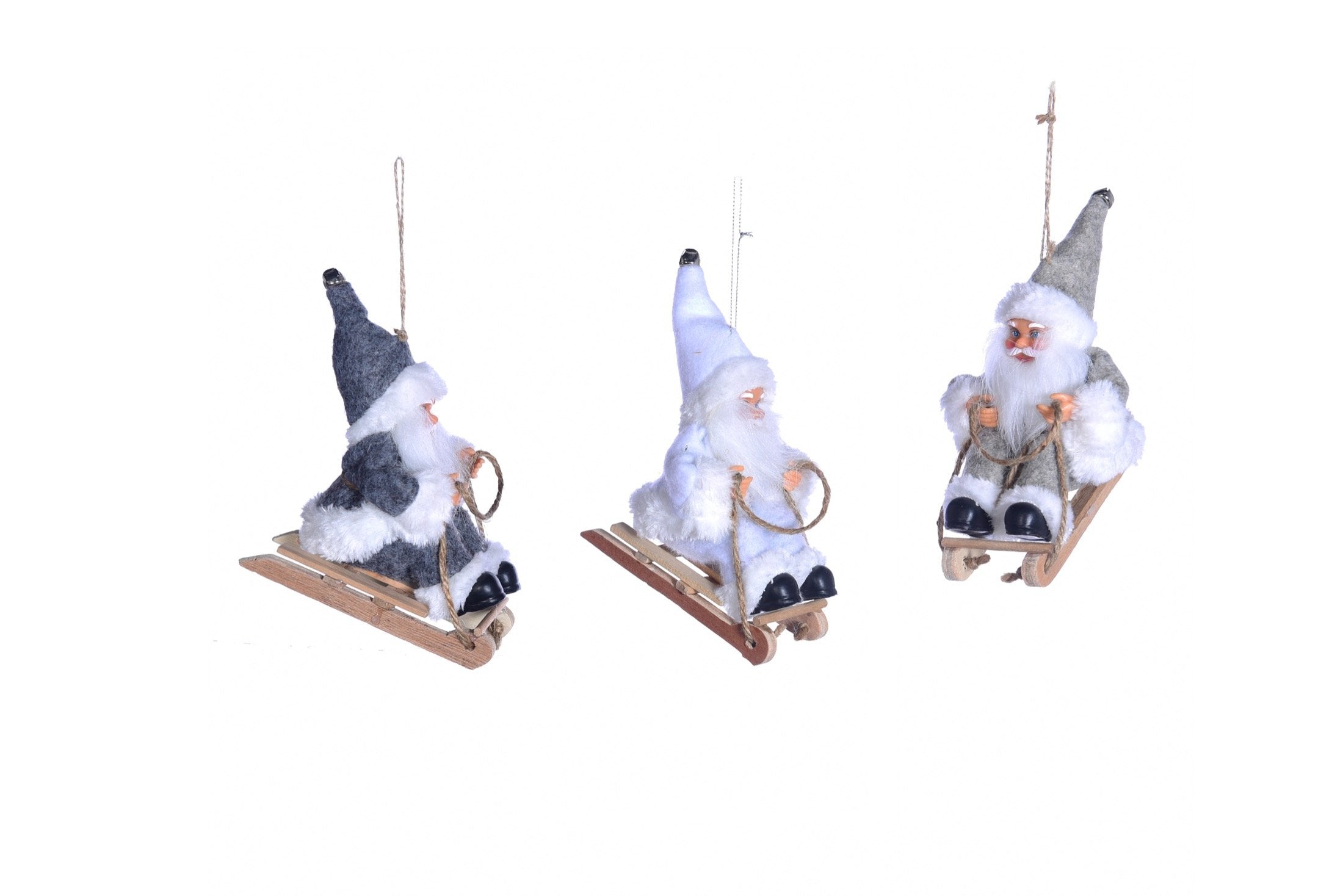 Babbo natale su slitta colore grigio