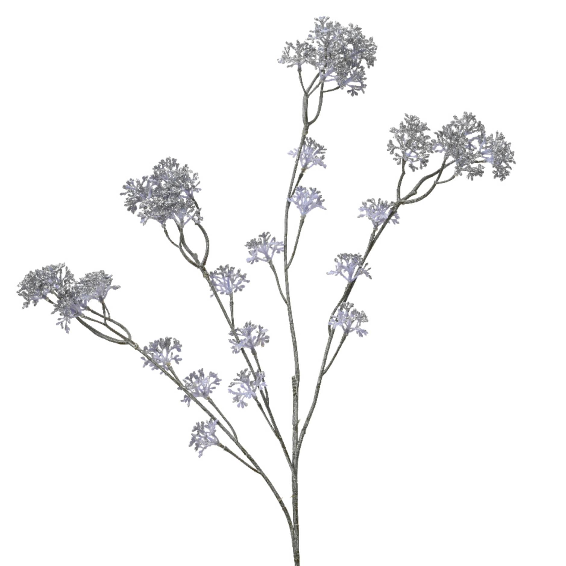 Fiore Argento Glitter Natalizio 73 cm