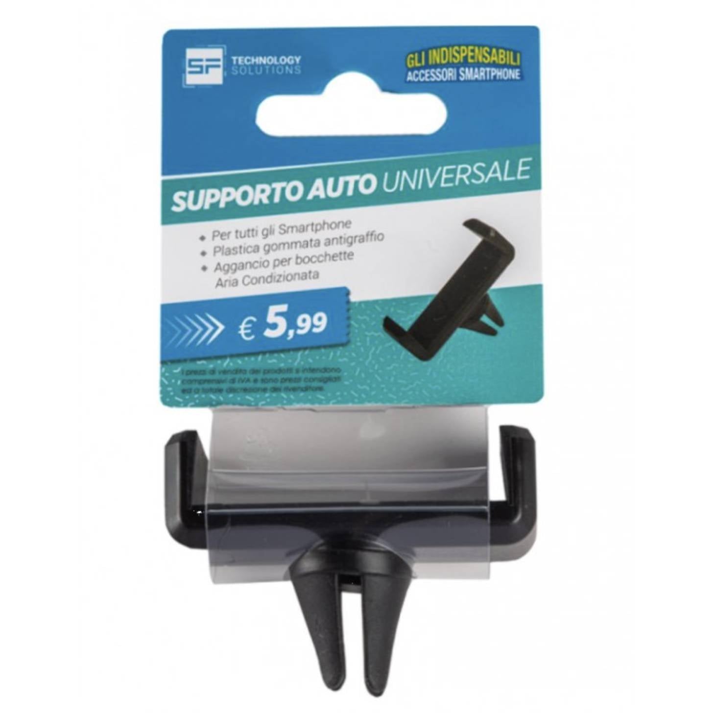 Supporto auto universale in plastica gommata antigraffio