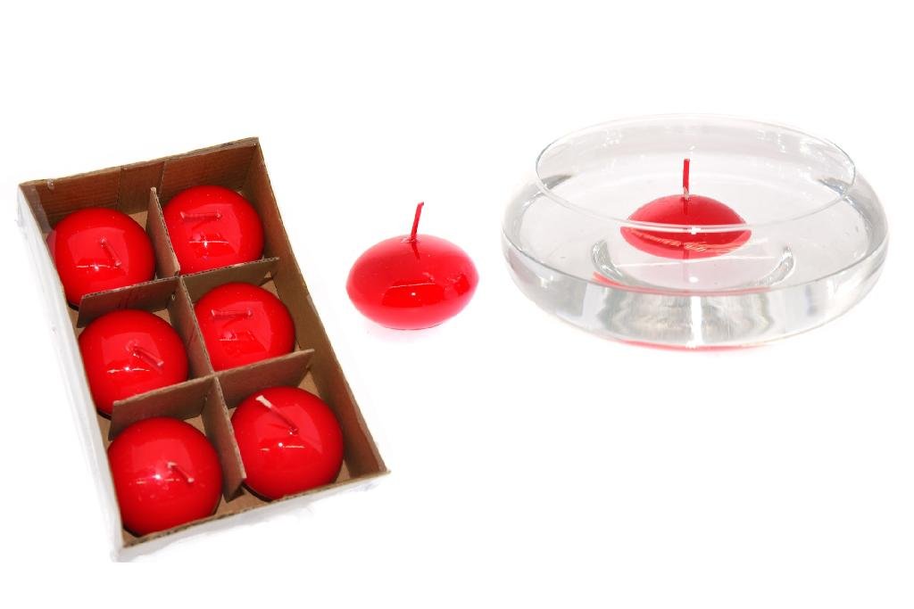 Set 6 candele ufo galleggianti colore rosso