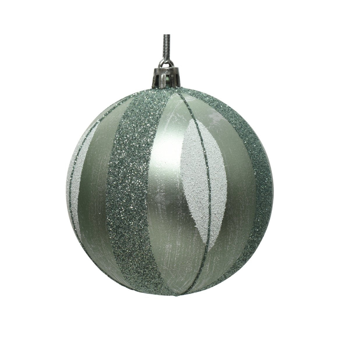 Palla decorativa di Natale verde con striscia