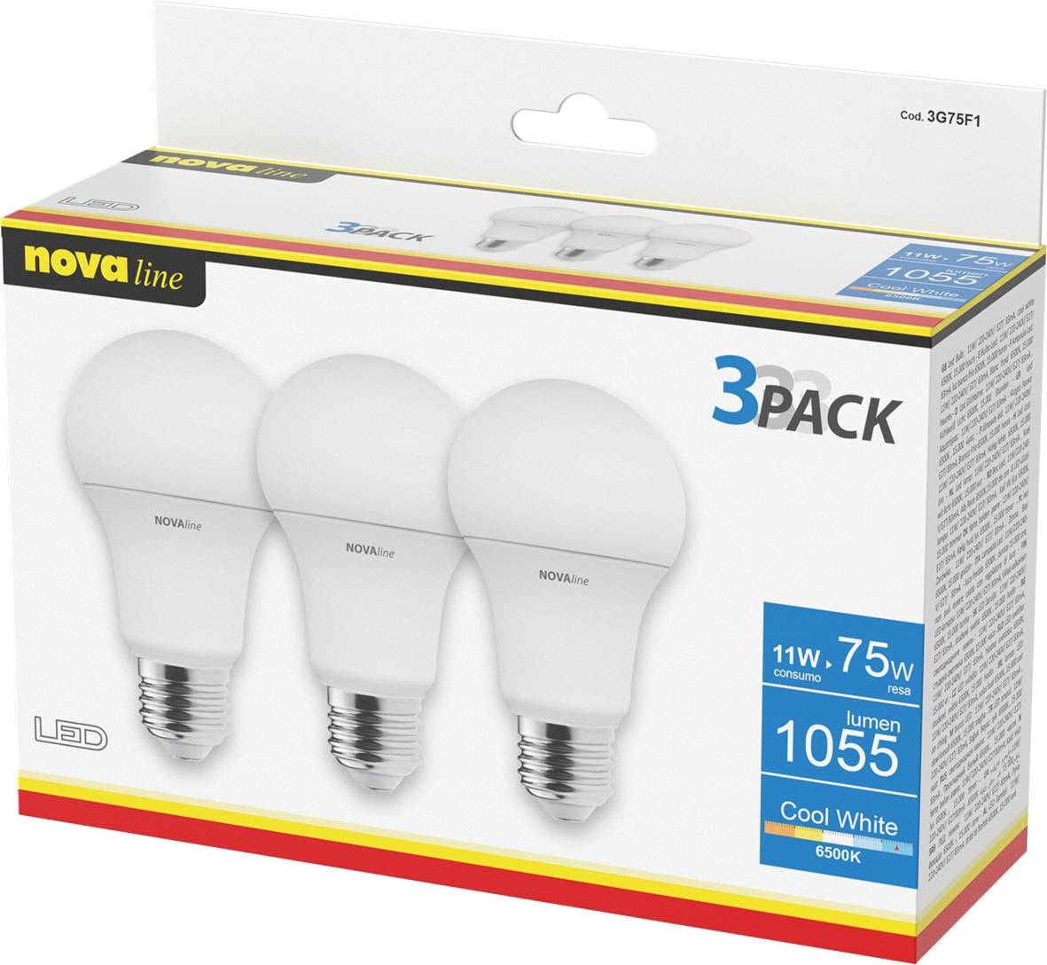 Set 3 Lampadine Goccia 11W E27