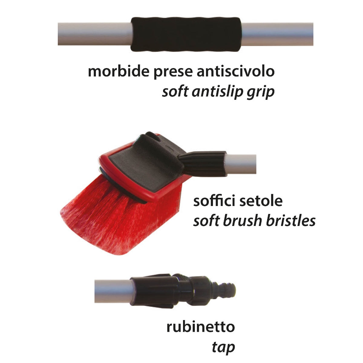 Idrospazzola Spazzola Lavaggio 30×7 cm Telescopica