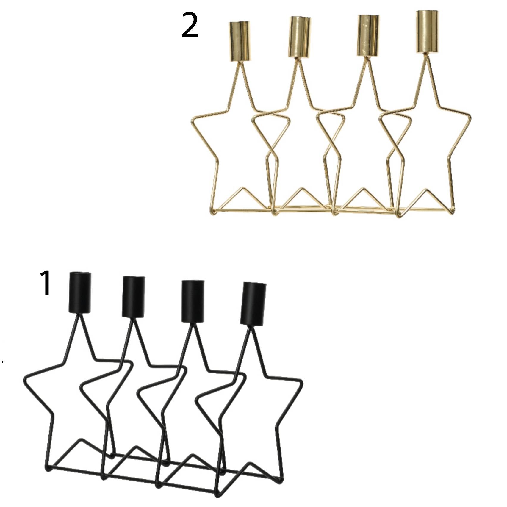 PORTACANDELE STELLA IN FERRO 2 ASS H.19.7CM