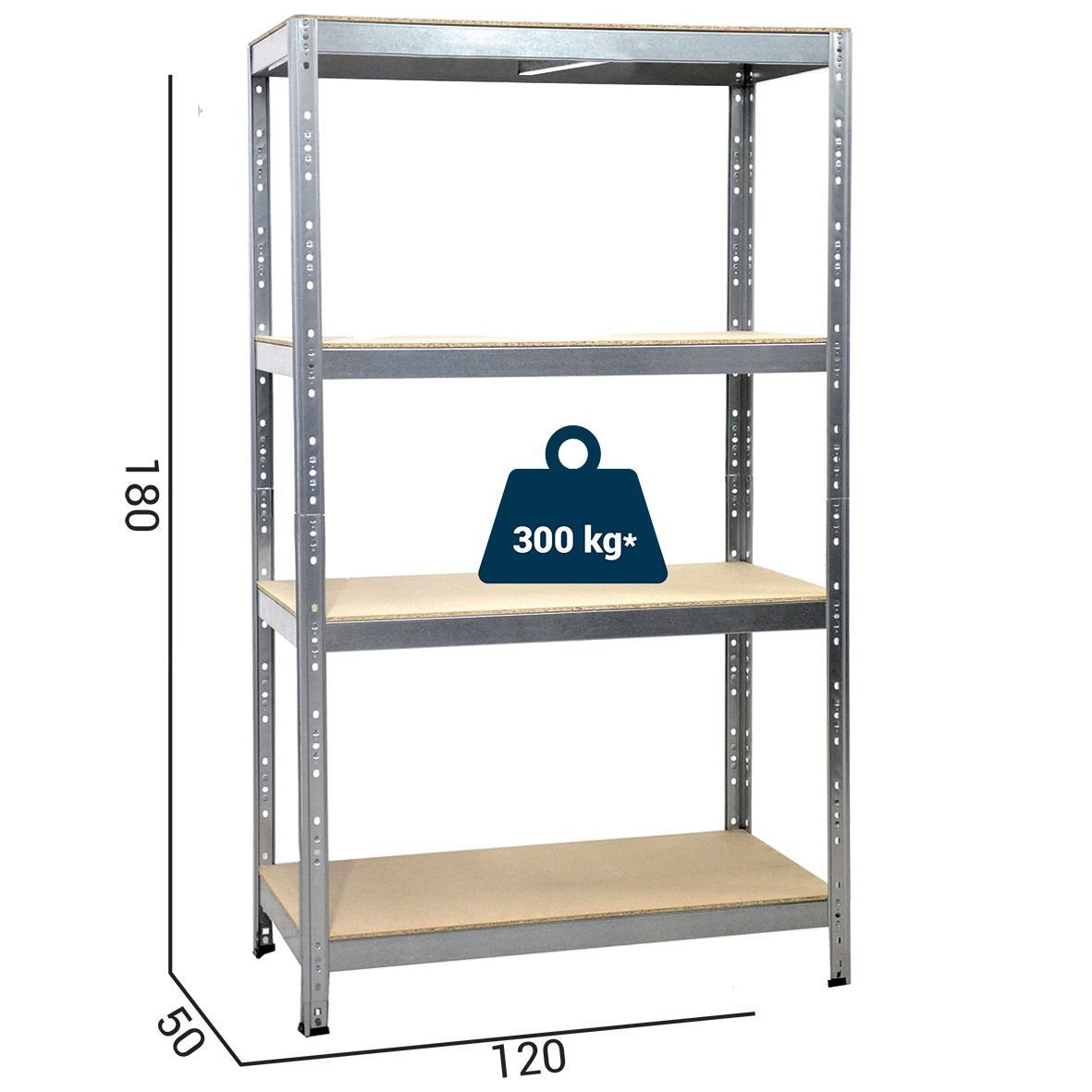 Scaffale in kit Joker 4 ripiani in legno e metallo