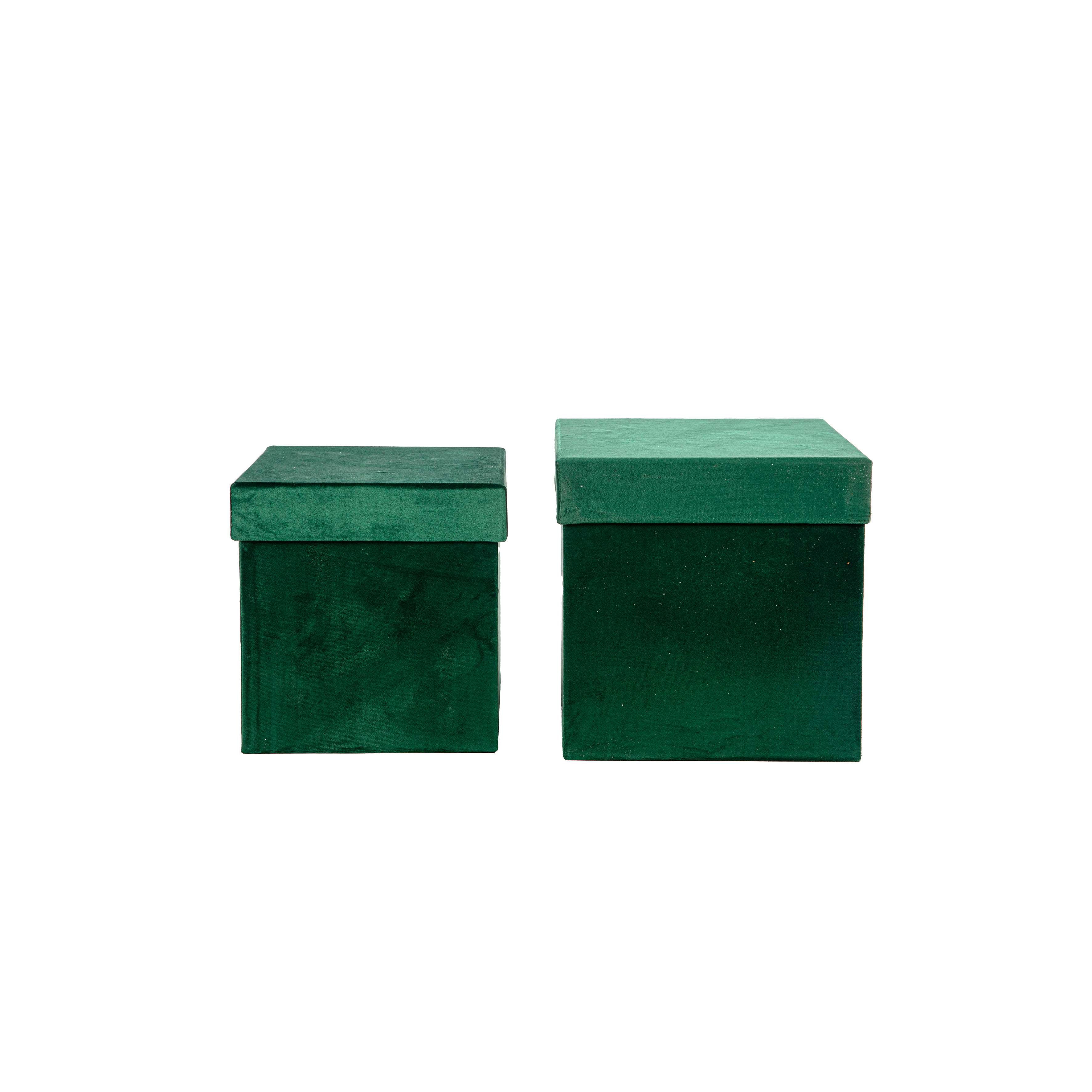 Set 2 scatole in velluto natalizie