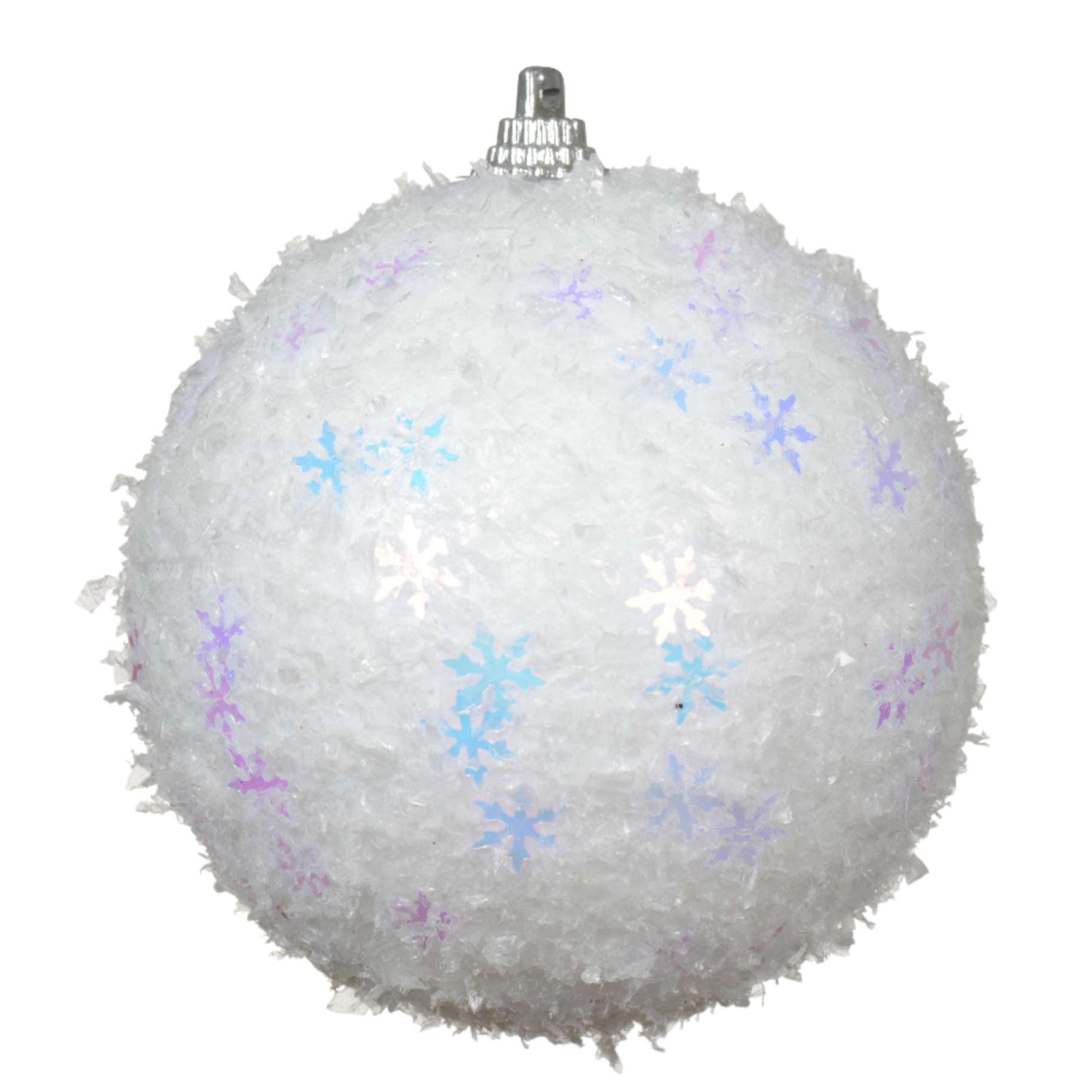 Palla con glitter bianca natalizia