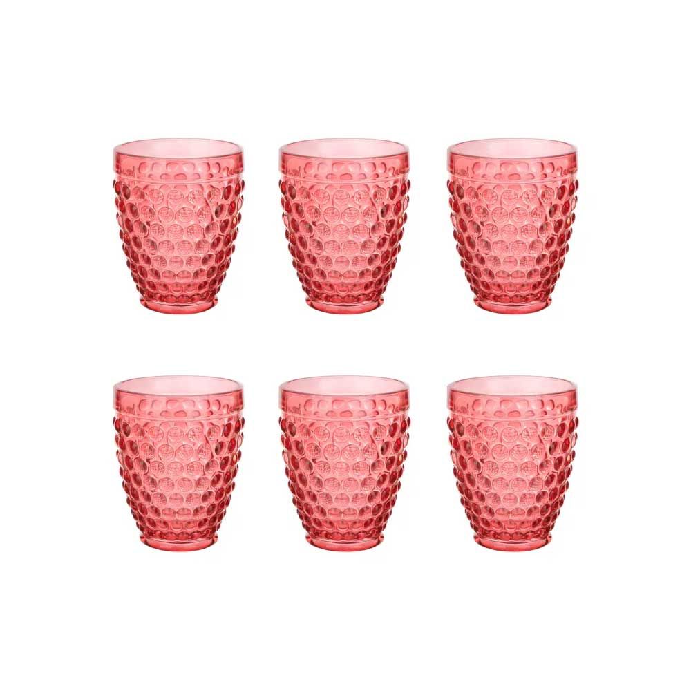 Set di 6 bicchieri rossi Blossom