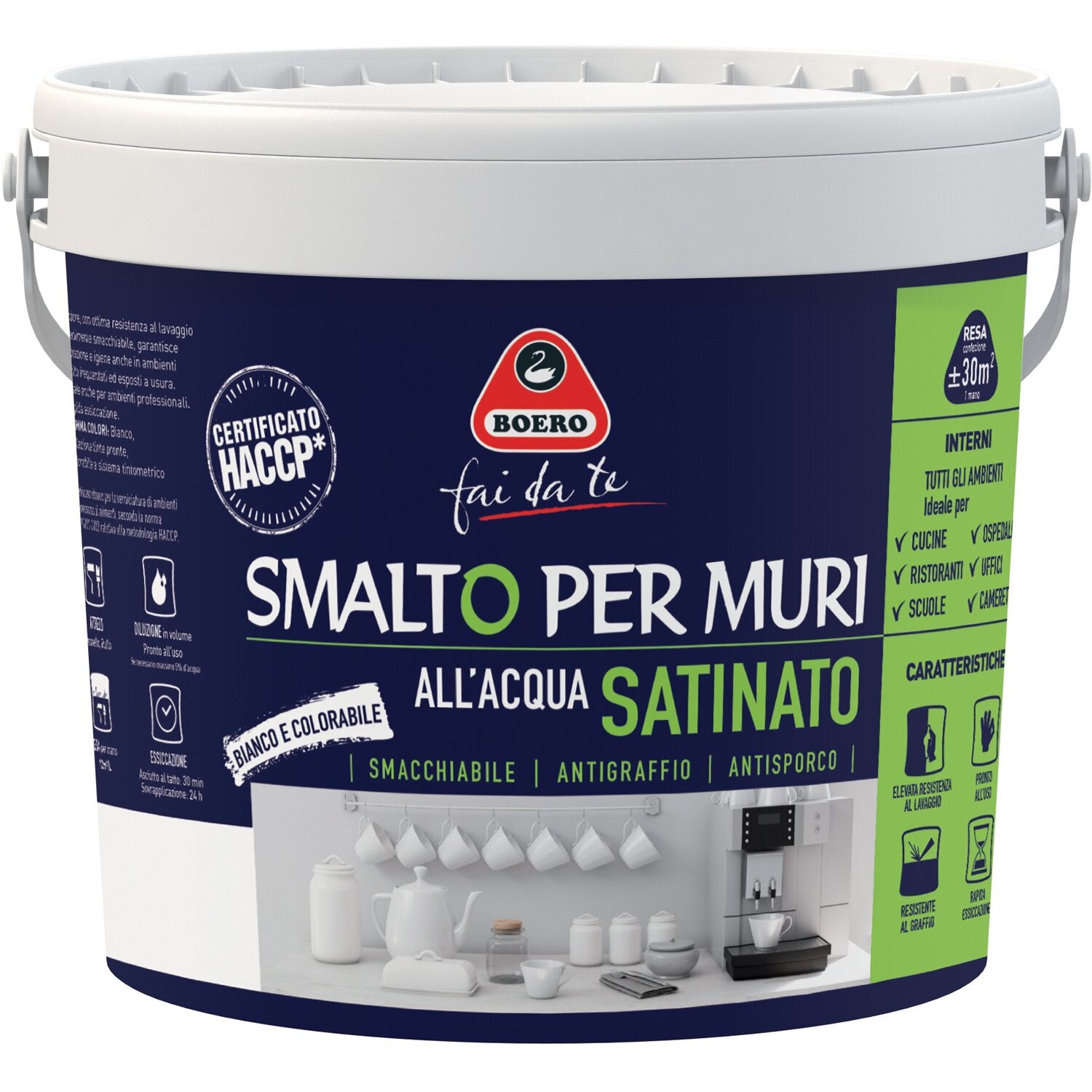 Smalto per muri satinato 2,5LT