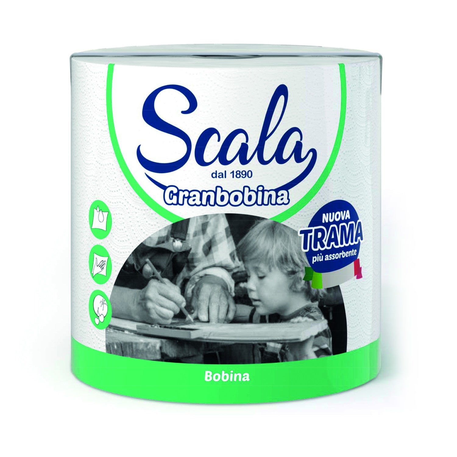 Carta Assorbente Tovaglioli 2 Veli Bobina Rotolo Asciugamani Multiuso 330 Strappi 1