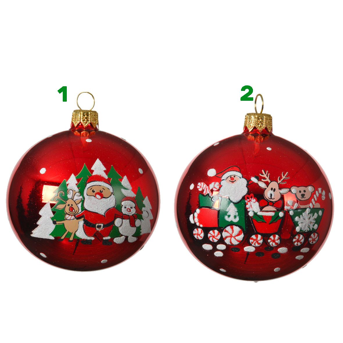 Palla di vetro rossa 8 cm