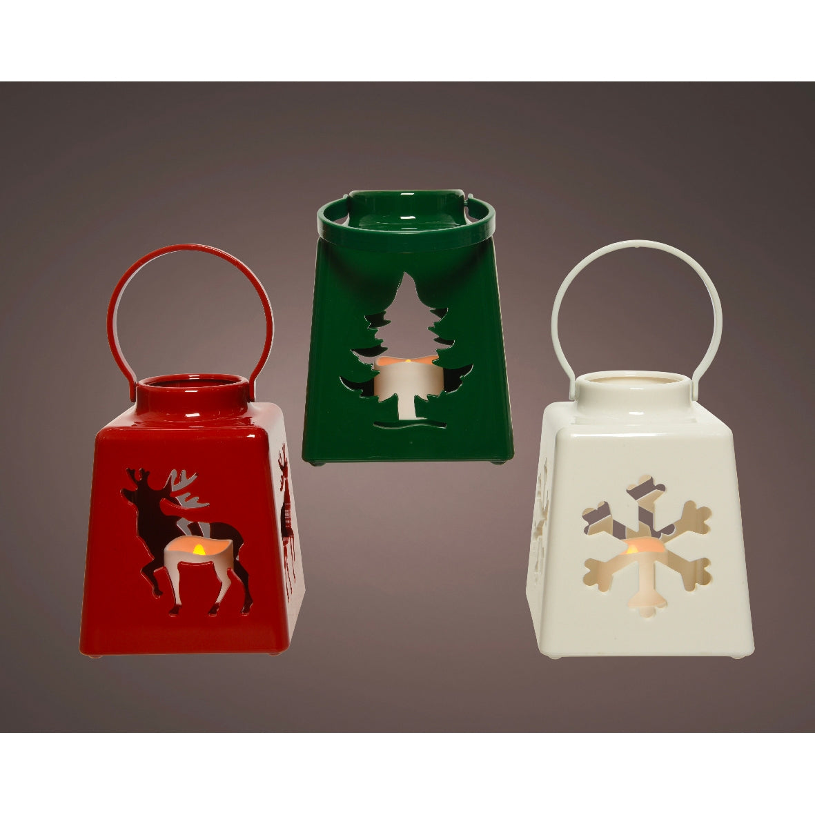 Lanterna LED in plastica con intagli Kaemingk