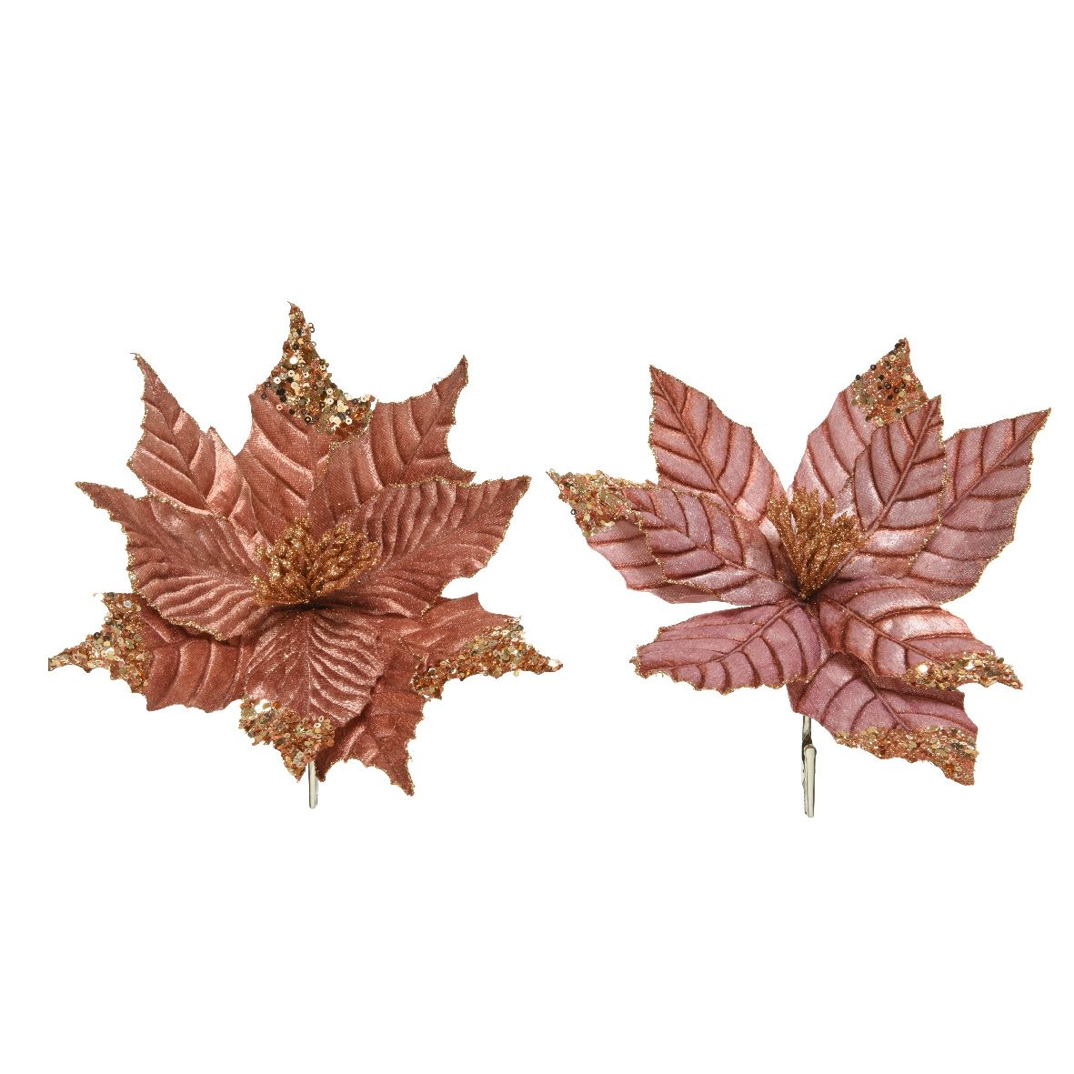 Fiore su clip marrone Kaemingk