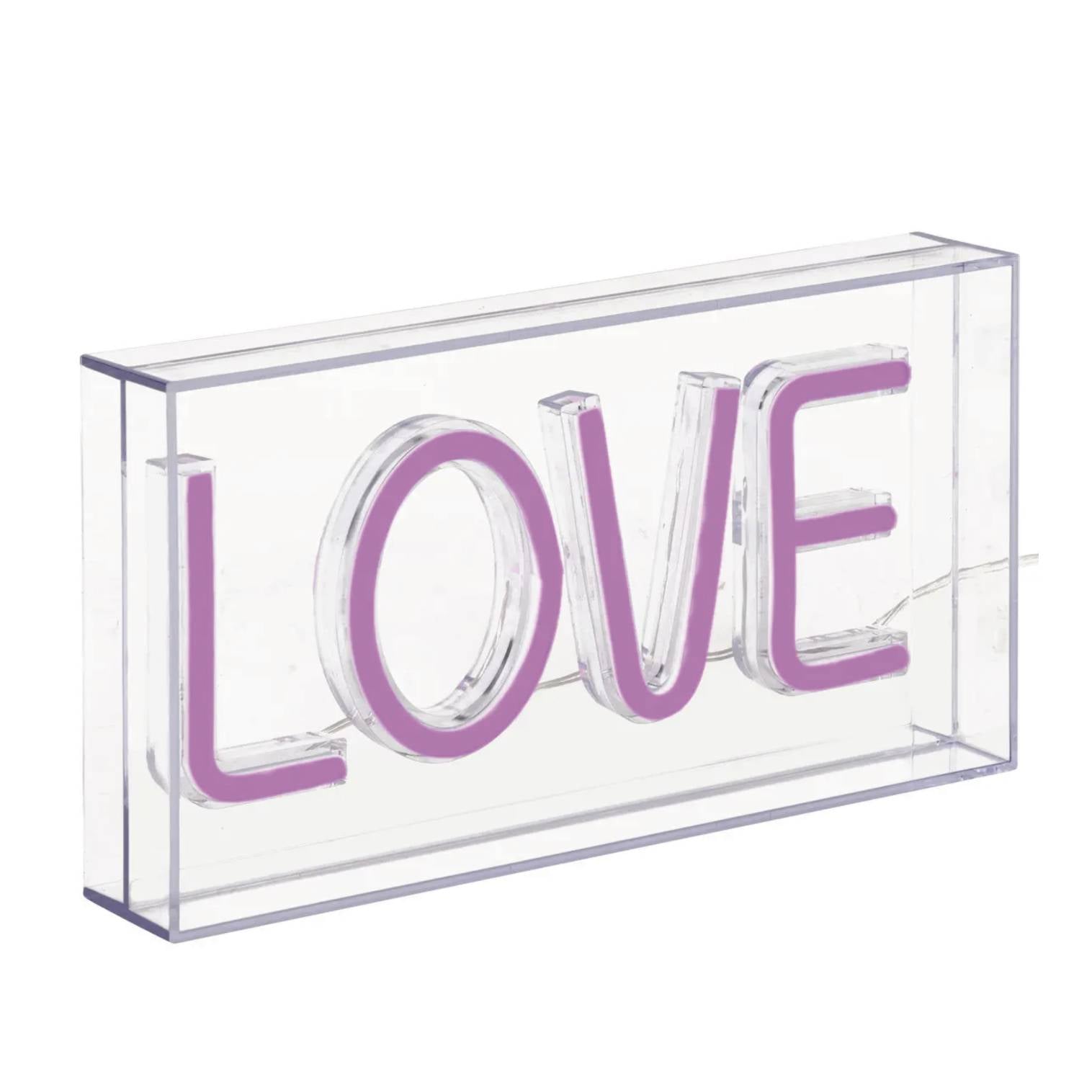 Tubo LED Neon "Love" rosa ‚Äì L 23 cm