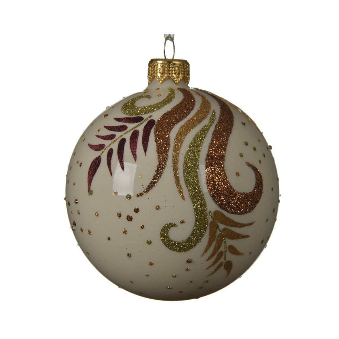 Palla Natalizia in vetro con decoro curll