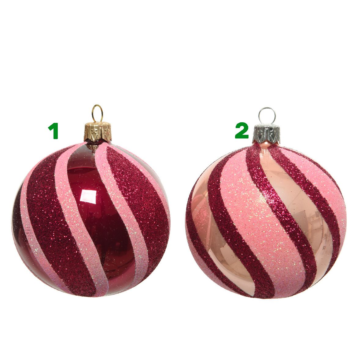 Palla in vetro rosa 8 cm