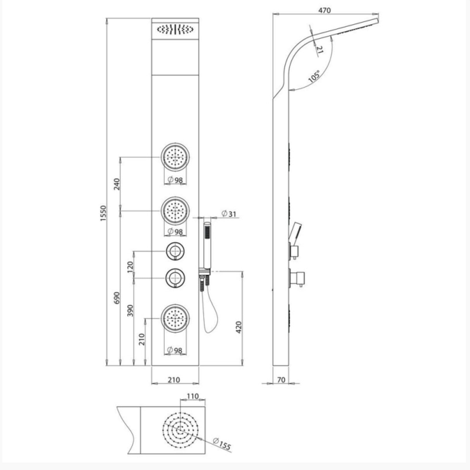 Colonna doccia idromassaggio Imola