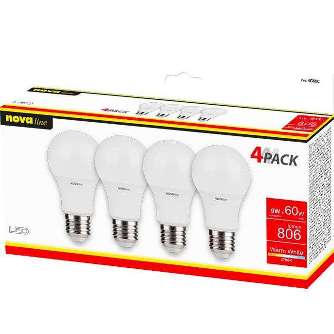 Set 4 lampadine LED Goccia 9W E27 3