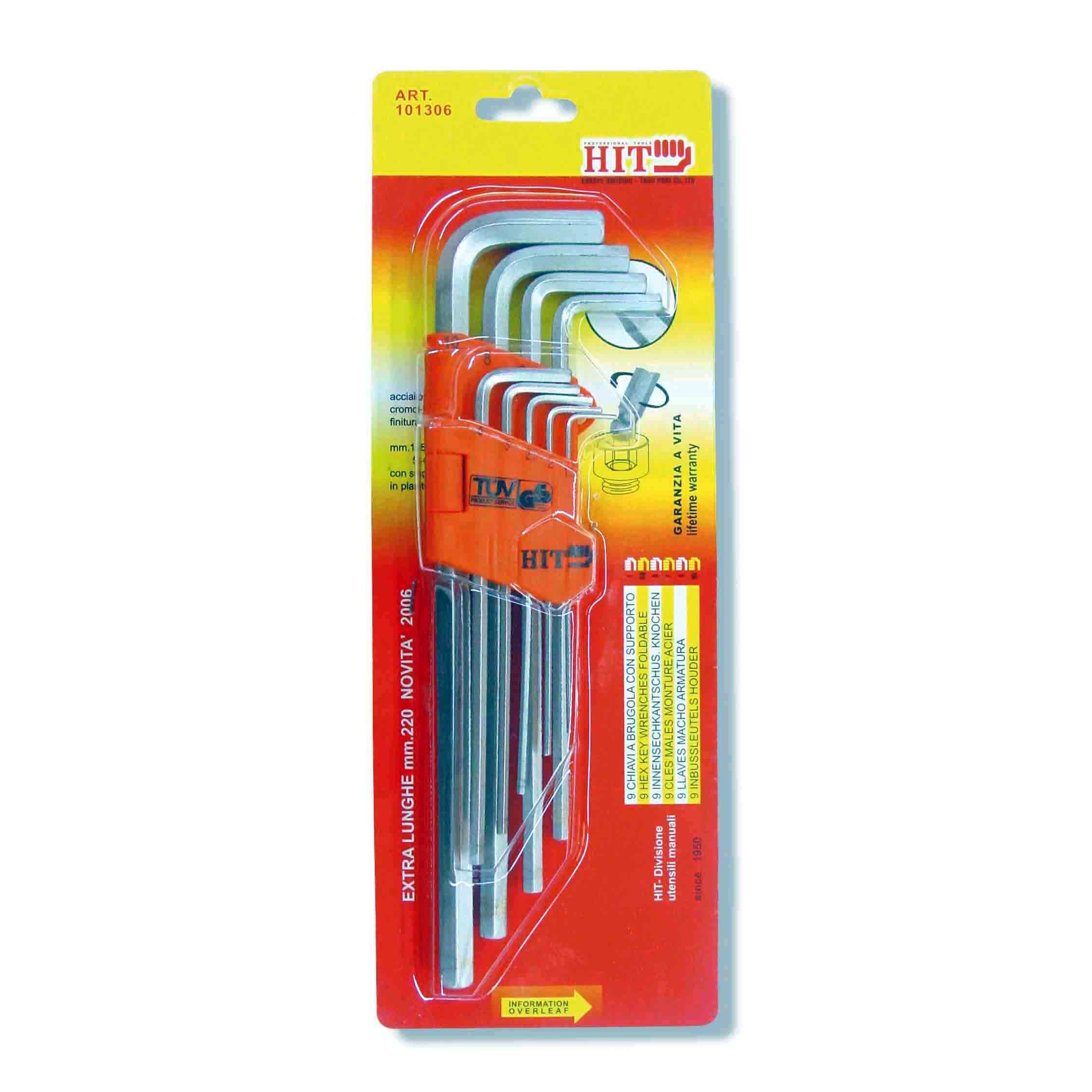 Set 9 chiavi lunghe esagonali