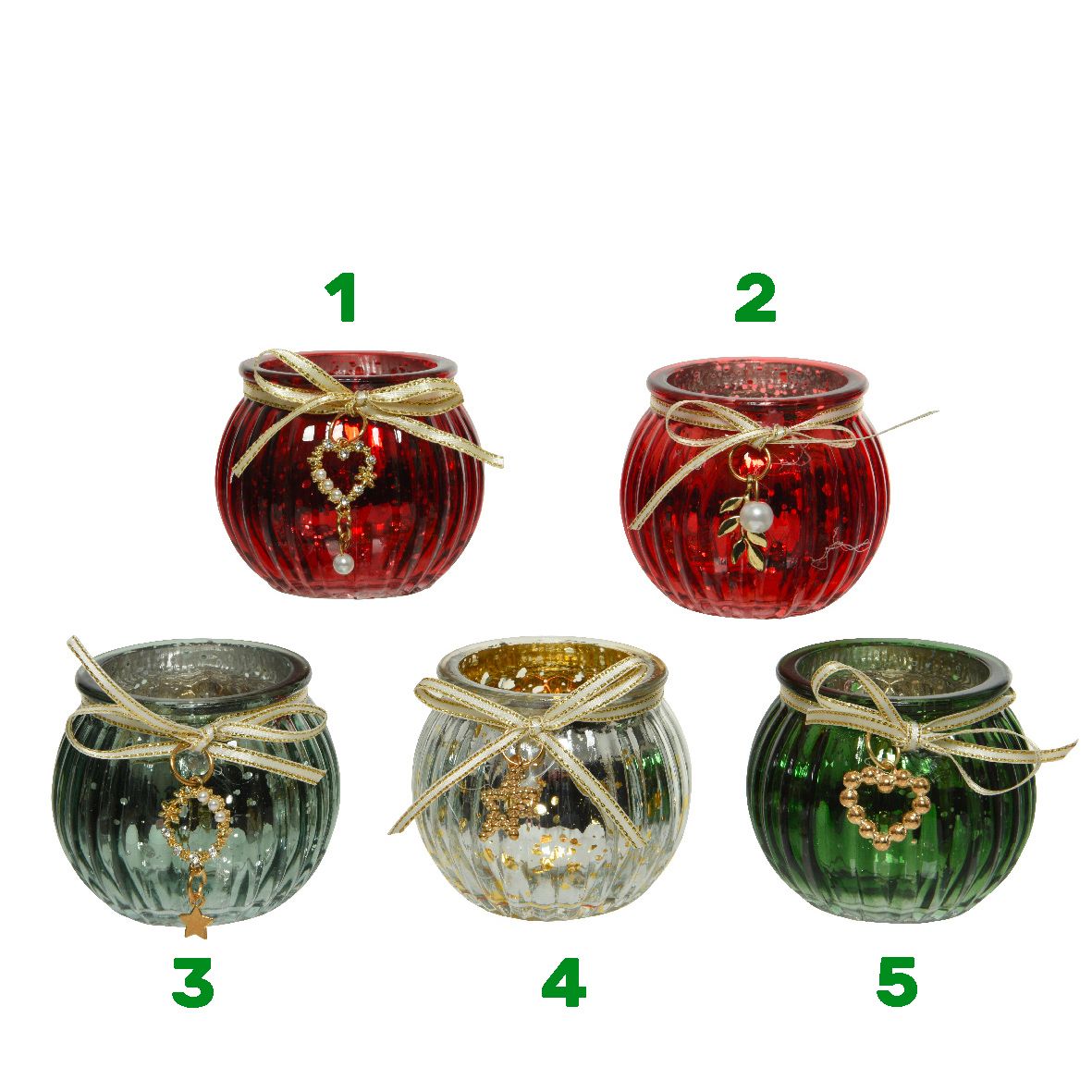 Portacandele in vetro anticato