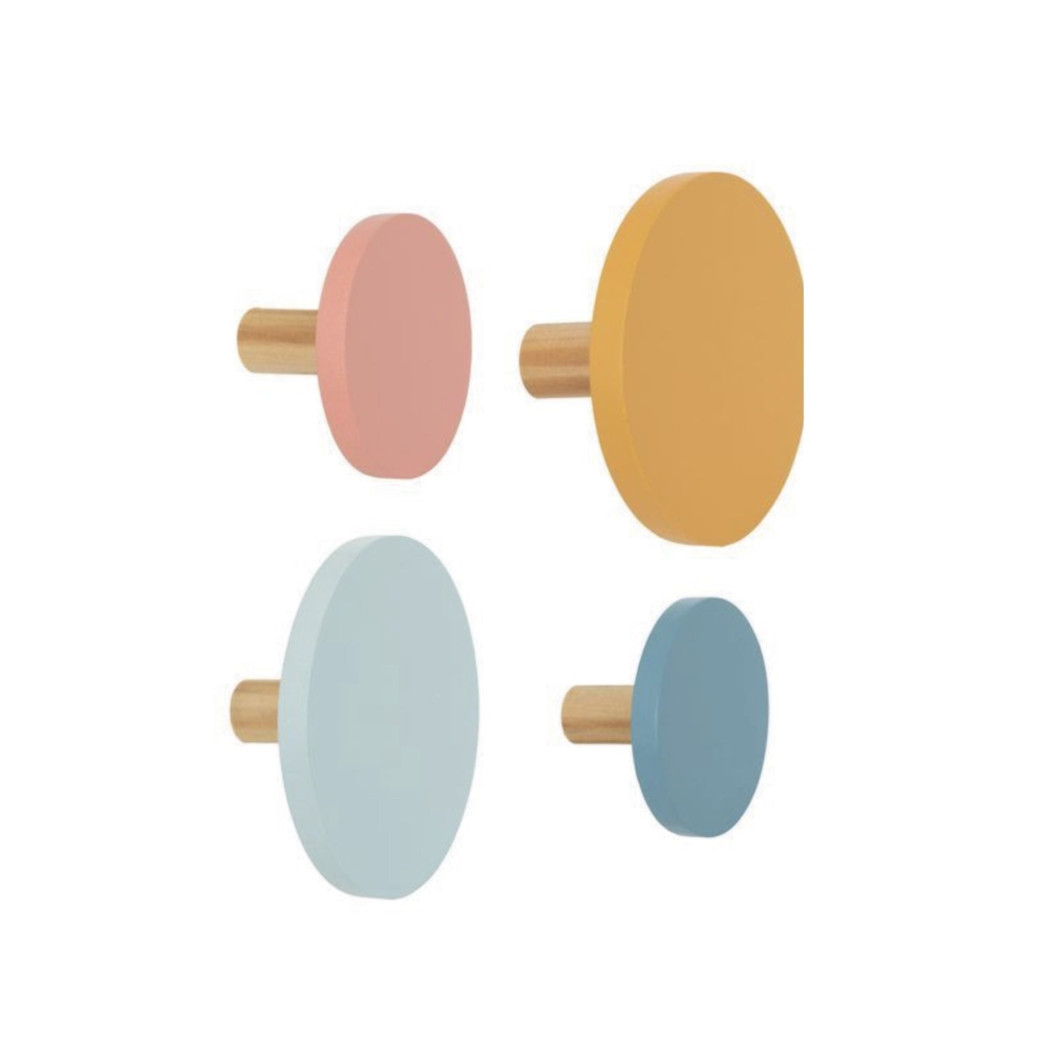 Set 4 Appendini da Parete per Bambini "Aisie" ‚Äì 9x9 cm ‚Äì MDF