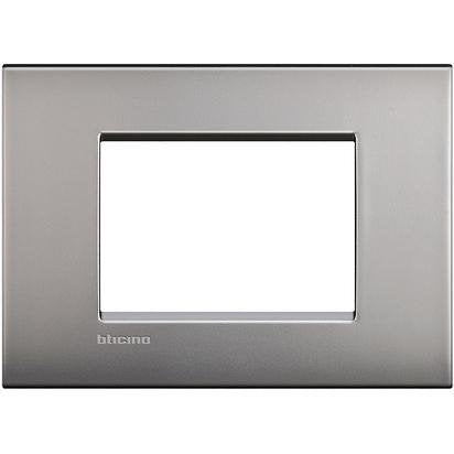 Bticino LNC4803NK Placca Livinglight Air 3 Moduli,Nichel Sat