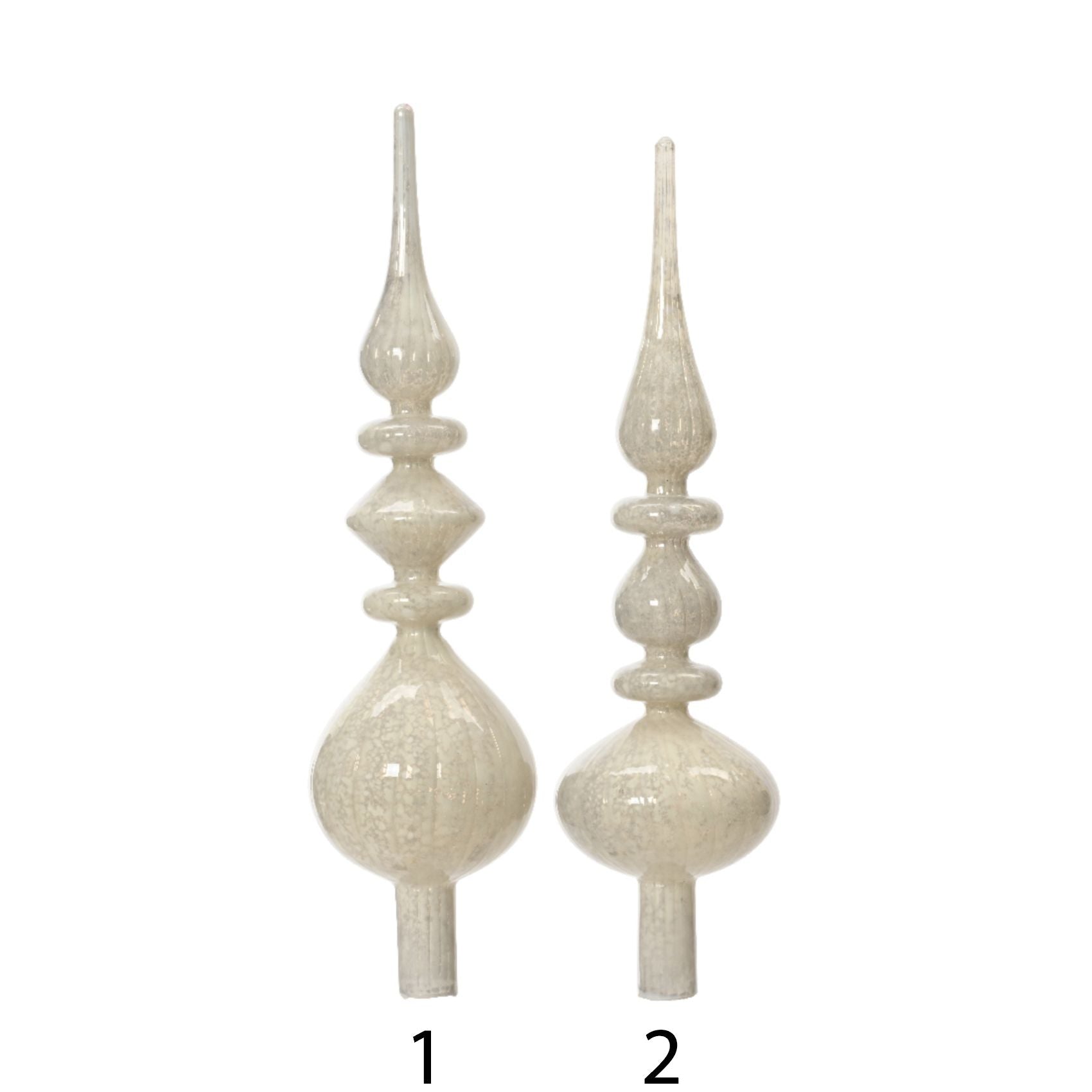 Puntale in vetro antico bianco 35 cm