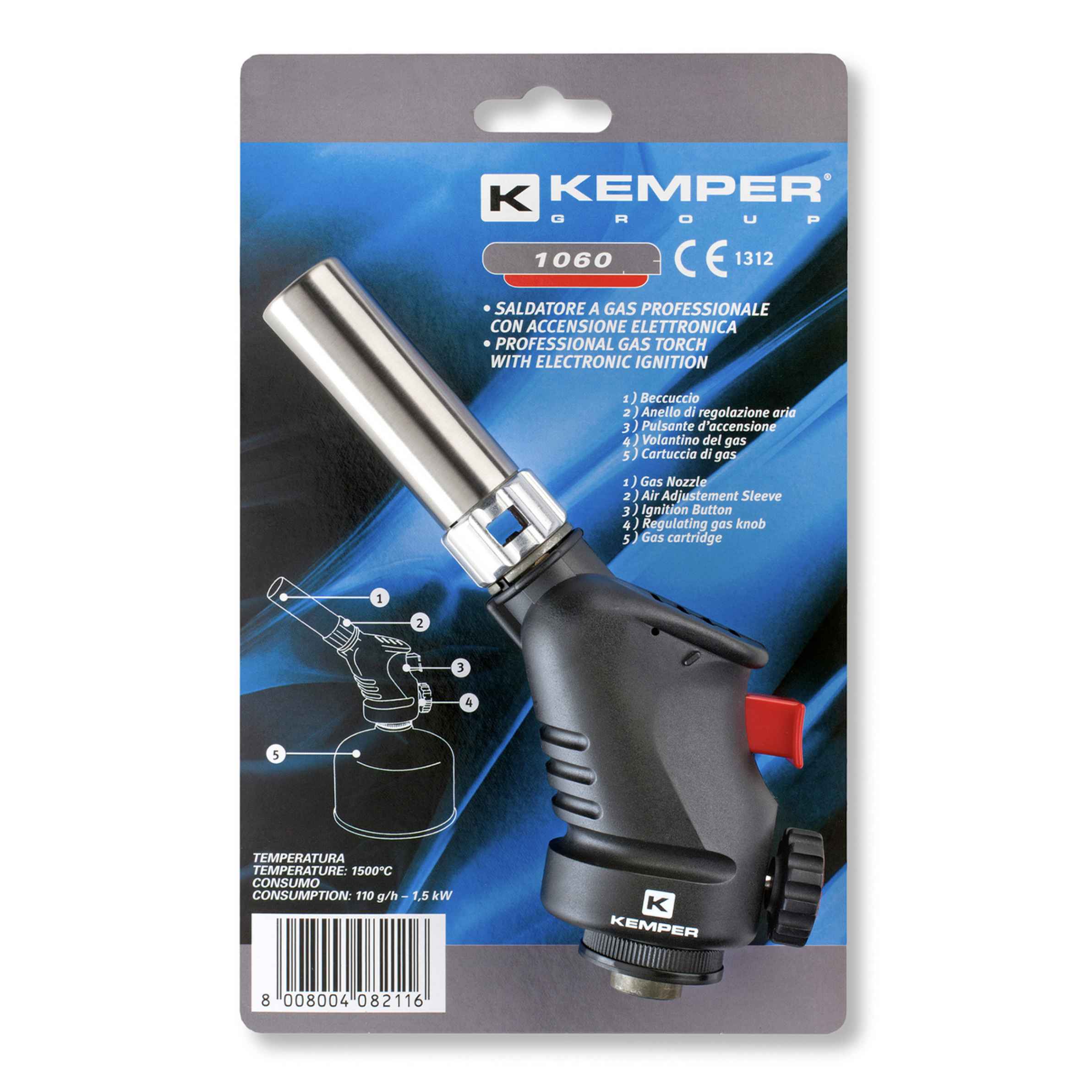 Saldatore accensione piezo per cartucce valvolate Kemper