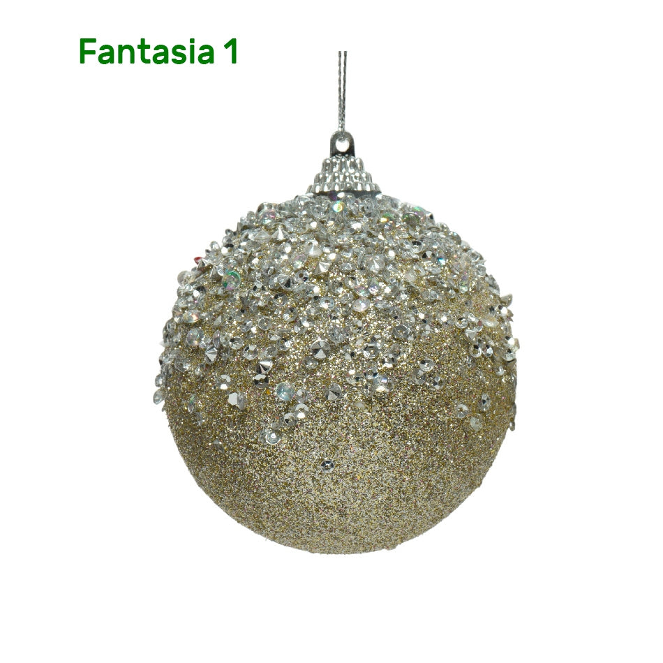 Palline di natale color oro con decori Kaemingk