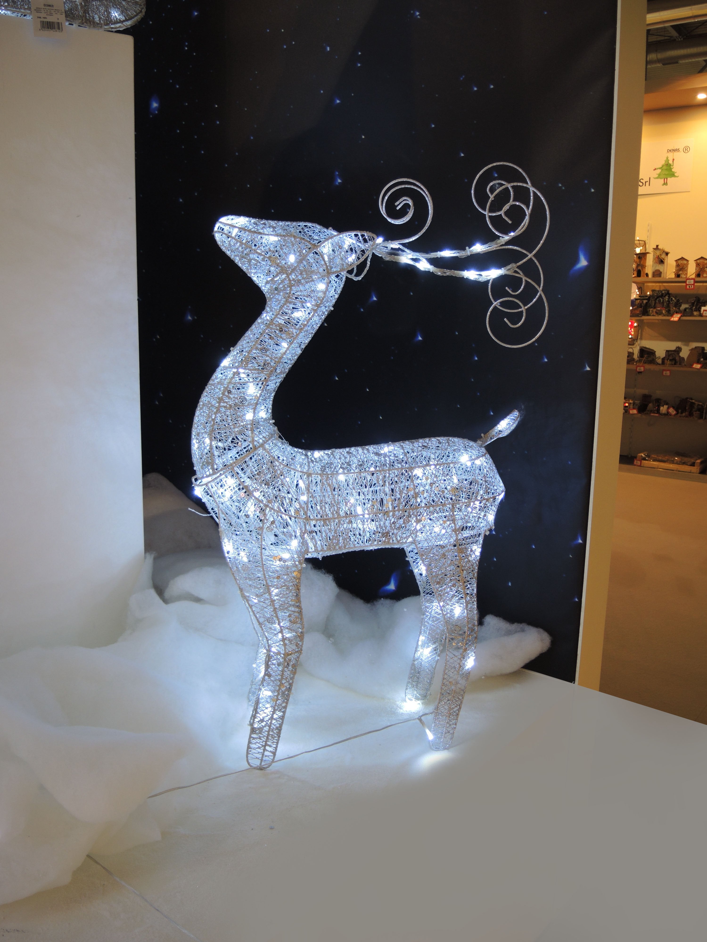 Renna con glitter luce fredda