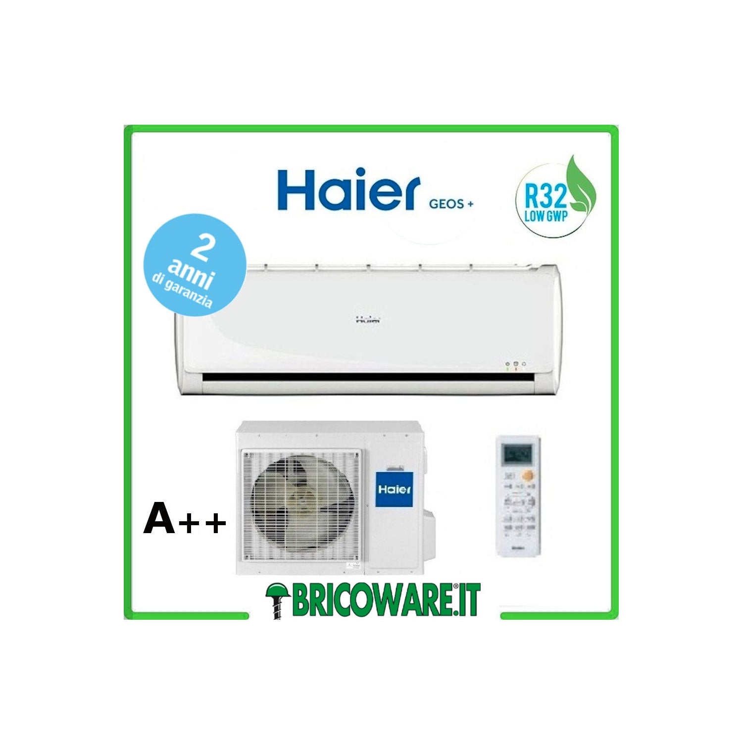 Climatizzatore Haier Geos + 2,5KW 9000 Btu A++/A+ R32