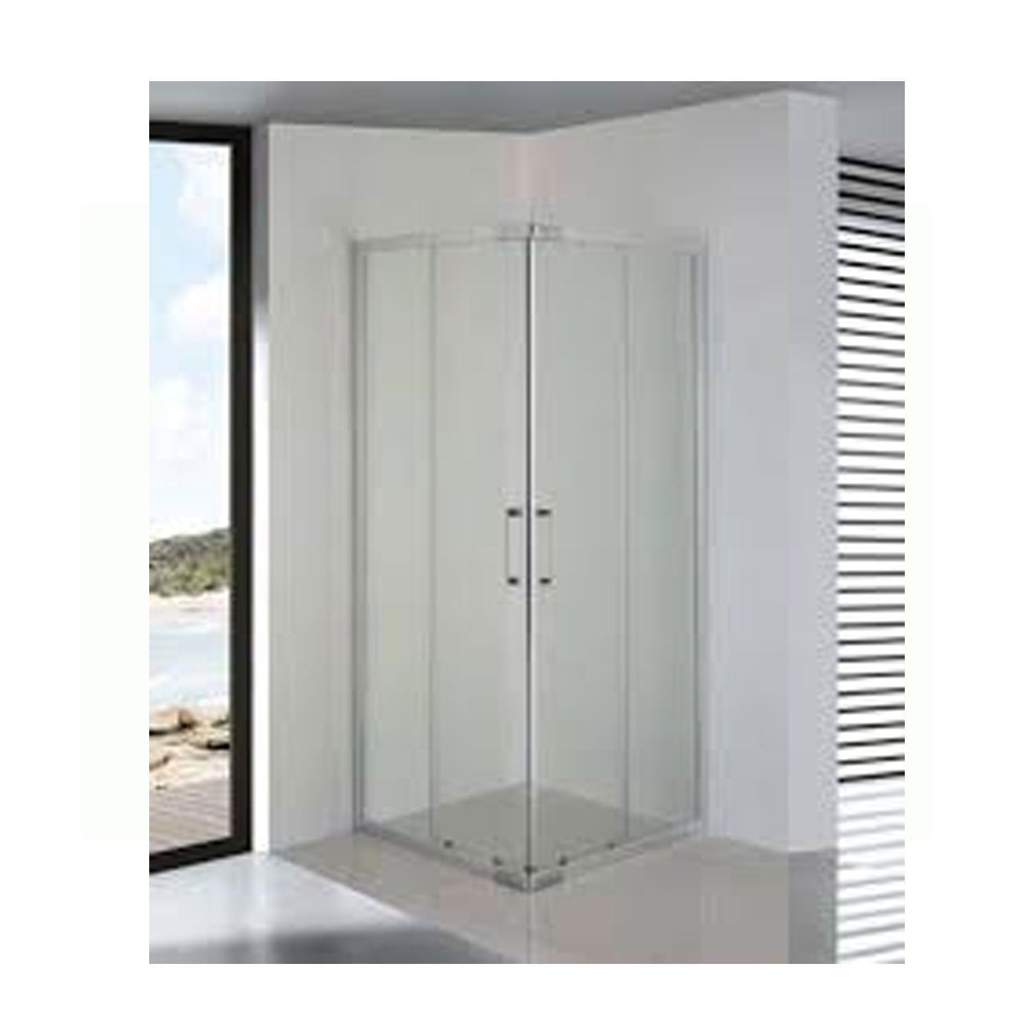 BOX DOCCIA ANGOLARE VETRO 4MM VETRO TRASPARENTE 69/79X69/79