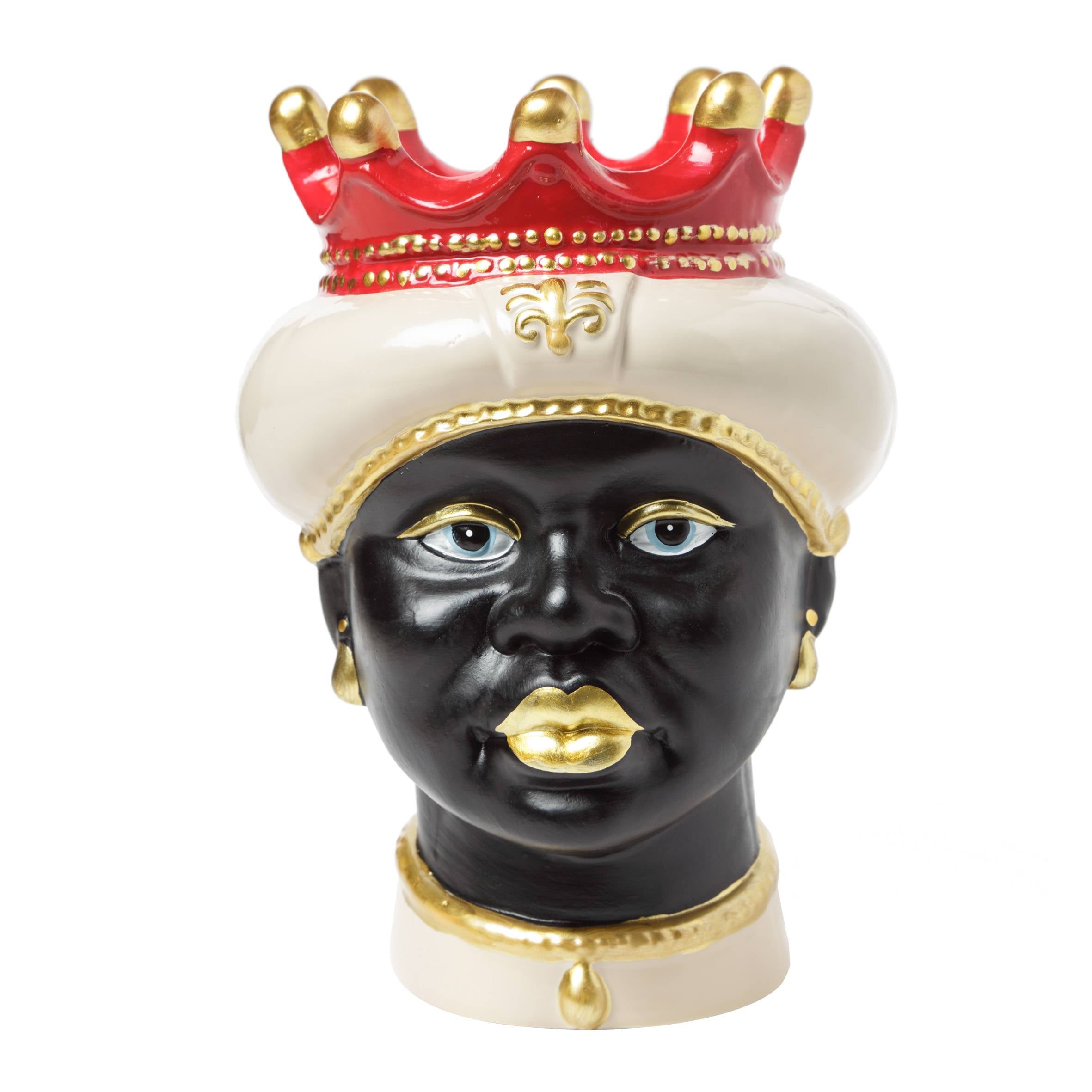 Vaso testa di moro regina volto nero 3