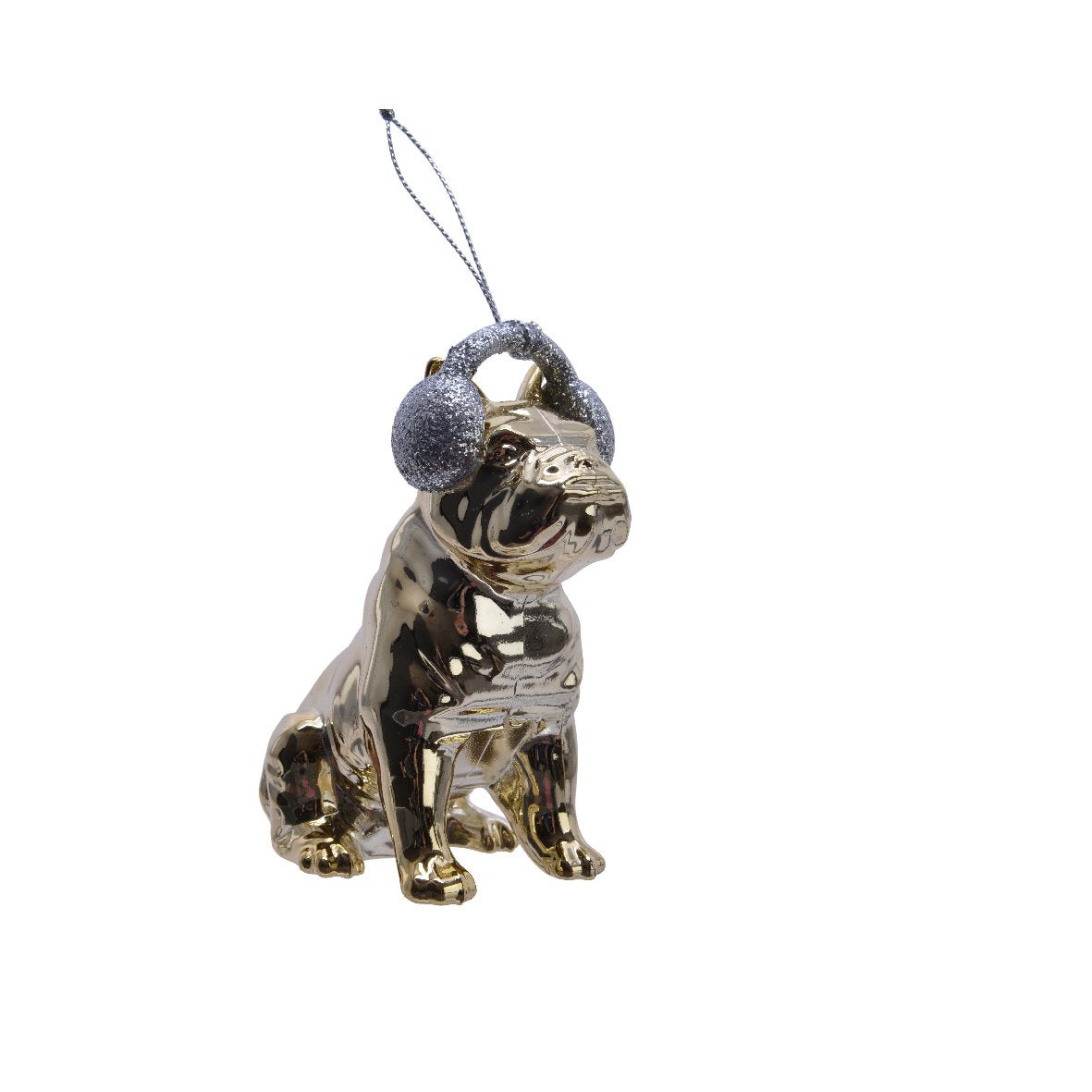 Appendino natale bulldog con cuffie