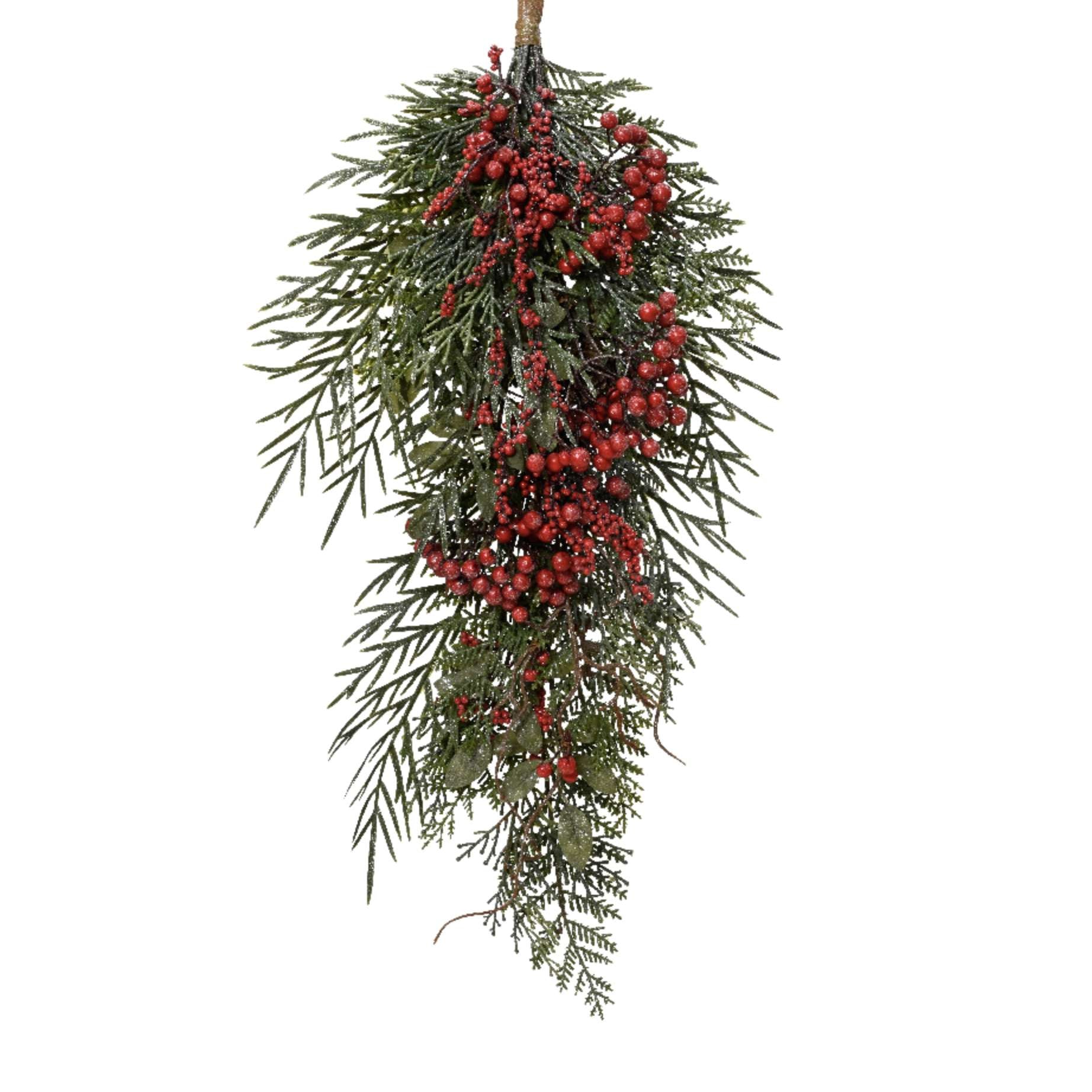 Corona da interno natalizia rossa