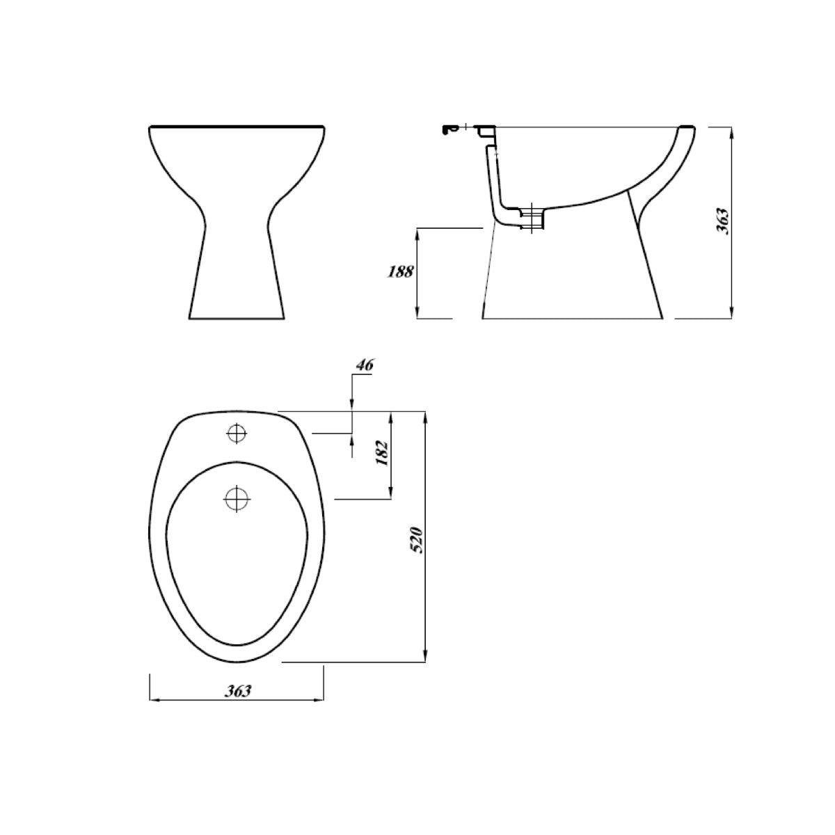 Bidet monoforo serie Capri