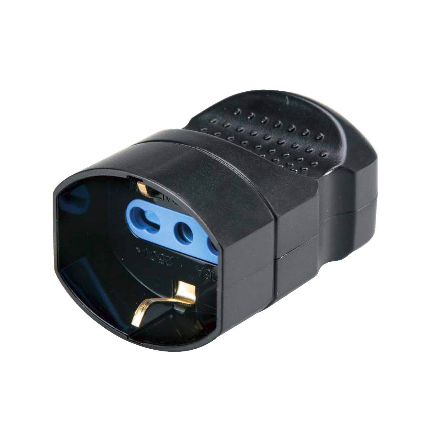 Presa nera Schuko/bivalente 10/16A